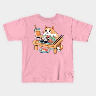 Cat-Eating-Sushi Kids T-Shirt